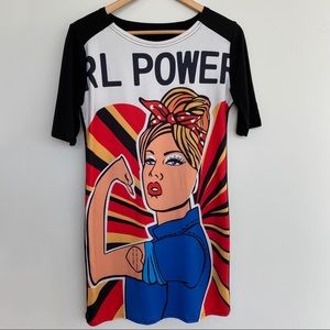 Pop Art Girl Power Mini Dress/ Tunic Top